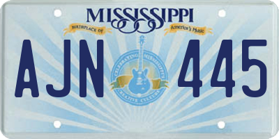 MS license plate AJN445