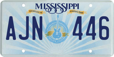 MS license plate AJN446