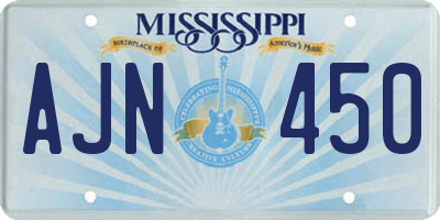MS license plate AJN450