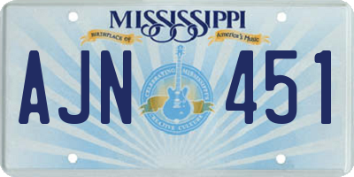 MS license plate AJN451