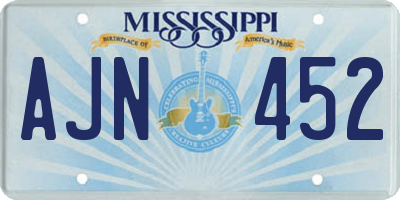 MS license plate AJN452