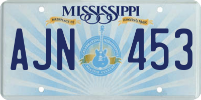 MS license plate AJN453