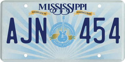MS license plate AJN454
