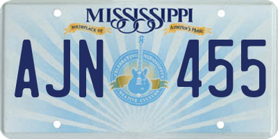 MS license plate AJN455