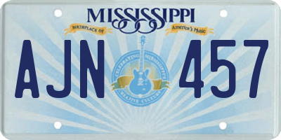 MS license plate AJN457