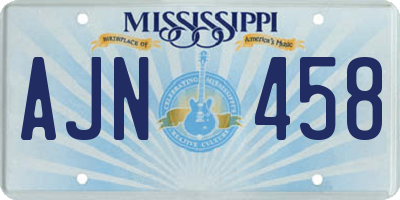 MS license plate AJN458
