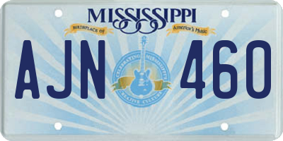 MS license plate AJN460