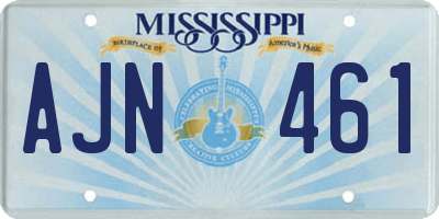 MS license plate AJN461