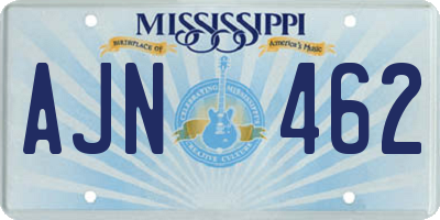 MS license plate AJN462