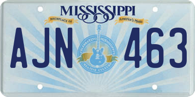 MS license plate AJN463