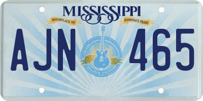MS license plate AJN465