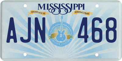 MS license plate AJN468