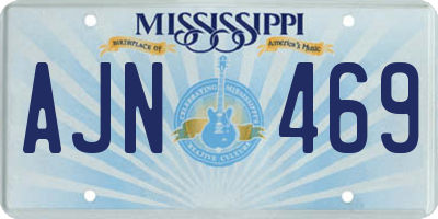 MS license plate AJN469