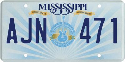 MS license plate AJN471