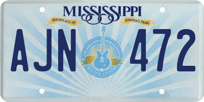 MS license plate AJN472