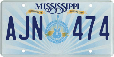 MS license plate AJN474