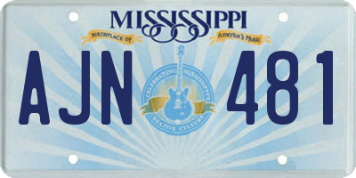 MS license plate AJN481