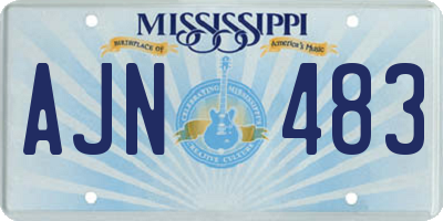 MS license plate AJN483