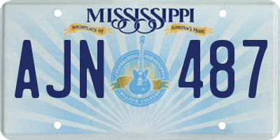 MS license plate AJN487