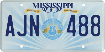 MS license plate AJN488