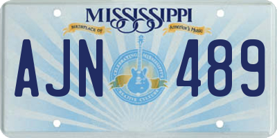 MS license plate AJN489