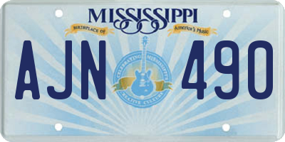 MS license plate AJN490
