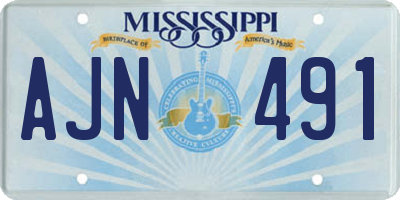 MS license plate AJN491