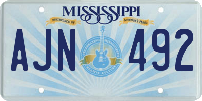 MS license plate AJN492