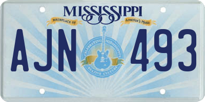 MS license plate AJN493