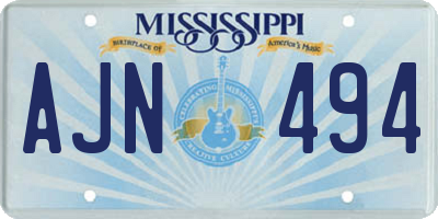 MS license plate AJN494