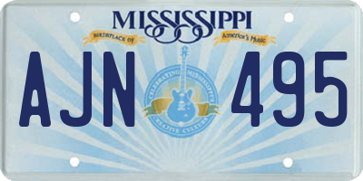 MS license plate AJN495