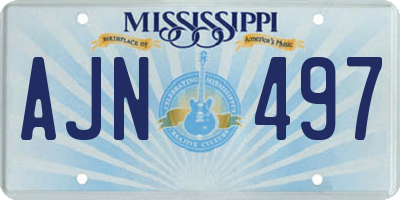 MS license plate AJN497