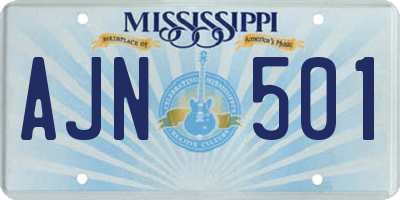 MS license plate AJN501