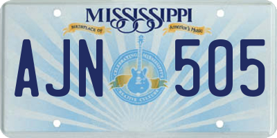 MS license plate AJN505