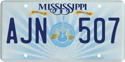 MS license plate AJN507