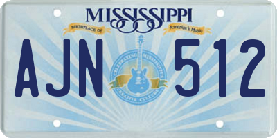 MS license plate AJN512