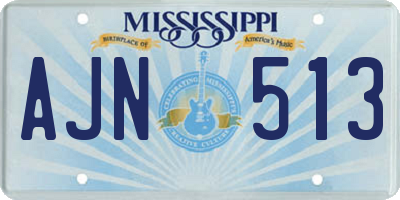 MS license plate AJN513