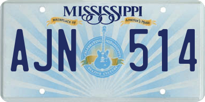 MS license plate AJN514