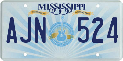 MS license plate AJN524