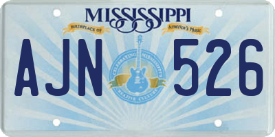 MS license plate AJN526