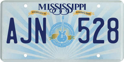 MS license plate AJN528