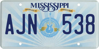 MS license plate AJN538