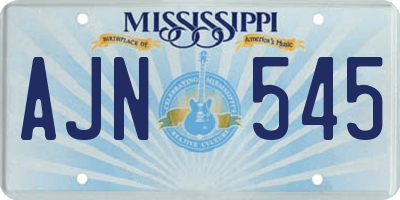 MS license plate AJN545