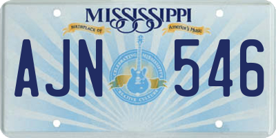 MS license plate AJN546