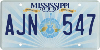 MS license plate AJN547