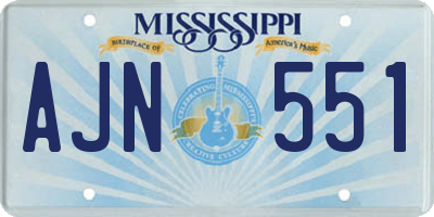 MS license plate AJN551