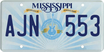 MS license plate AJN553