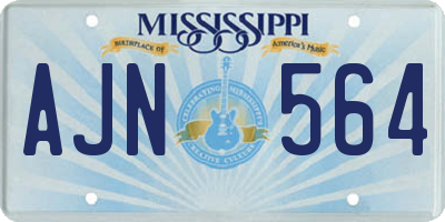 MS license plate AJN564