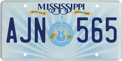 MS license plate AJN565