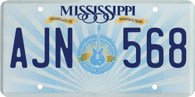 MS license plate AJN568